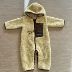 フリース フード付きロンパース カバーオール 80