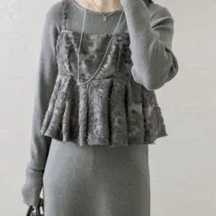 【2サイズ展開】ビスチェキャミワンピースセット