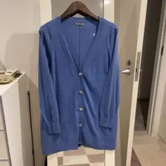 Enzo gala 長めカーディガン⓵ 綿100 ブルー