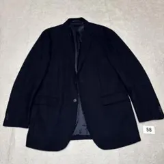 58 美品　秋冬　ユニクロ　テーラードジャケット　ネイビー　XL ウール