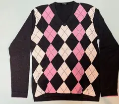 【Burberry Black Label】　セーター アーガイル柄 Mサイズ
