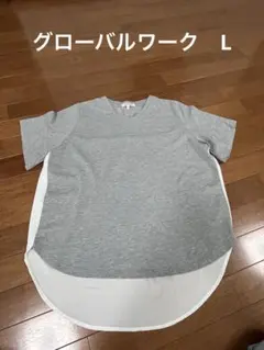 レディース　グローバルワーク　半袖　カットソー　Ｌsize Vネック　シアーのサムネイル