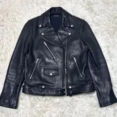 ジャーナルスタンダード ダブルライダース ラムレザージャケット ベルト 黒 S