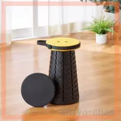 コンパクトスツール 座面クッション付　イエロー　27-741406006