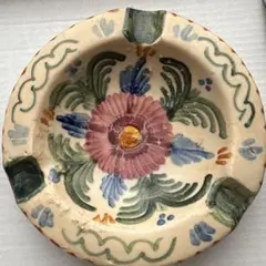 週末特価！スペイン製 タラベラ焼 花柄灰皿