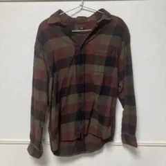 UNIQLO ネルシャツ M レッド/ブラウン/ブラックチェック