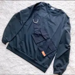 おしゃれ⭐️ 長袖 カットソー ブラック Lサイズ ポケット メンズ