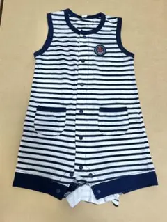 ボーダー柄 ノースリーブ ロンパース 80cmのサムネイル