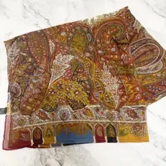 ETRO エトロ シルク スカーフ 大判 135×135 ペイズリー ブラウンのサムネイル