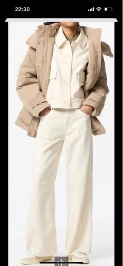 ユニクロ ドレープワイドフレアジーンズ 白 24インチ 新品