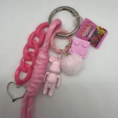 じゃらじゃらキーホルダー パラコード くまさん レゴブロック ハリボー