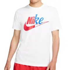 Nike Tシャツ ホワイト レッド ブルートリコロール ロゴ男女兼用のサムネイル