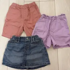 ユニクロ　ハーフパンツ デニムスカート　110cm 3枚セット
