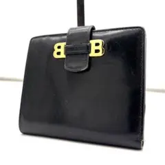 BALLY バリー 二つ折り財布 ブラック レザー ロゴ金具 メンズ レディースのサムネイル