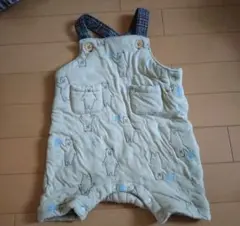 クマ柄 ベージュロンパース 80cm