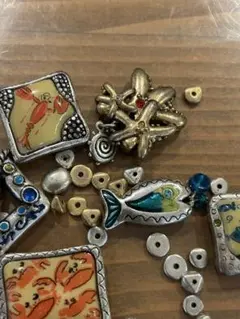【レア】ヴィンテージ ブレスレット　パーツ　魚　海