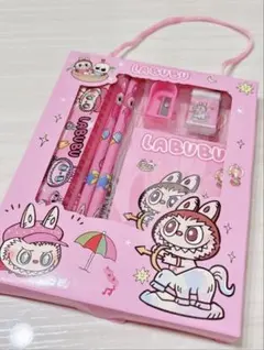 セール！LABUBU 粉色文房具セット