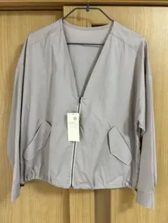 ノーカラージャケット 薄紫