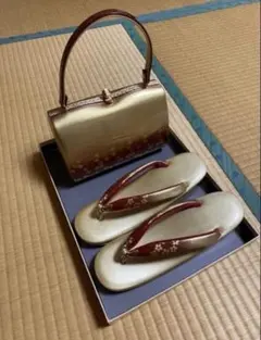 振袖用 草履バッグセット IKKO 刺繍バッグ 厚底草履 新品 No.3061