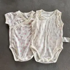 メッシュ素材 花柄 ベビー肌着 2枚セット