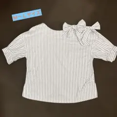 ⭐︎ストライプ柄 半袖シャツ 結び方色々でカワイイ♡のサムネイル