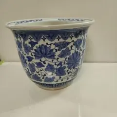 火鉢 ノリタケ ブルー 菊 メダカ鉢 日陶 - メルカリ