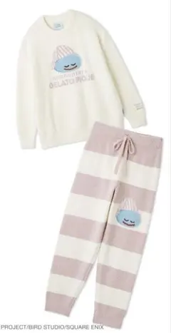 ジェラピケ✖️ドラゴンクエスト ベビモコプルオーバー&ボーダーロングパンツセット