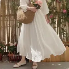 ロングスカート 柔らかくて 着心地いい シンプル 無地 ハイウエスト 綺麗め