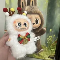 海外限定ジモモ 激レアかわいいクリスマス仕様ラブブ キーホルダーぬいぐるみ