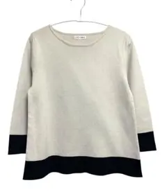 C'EST CHICA 七分袖ニット ベージュ・黒