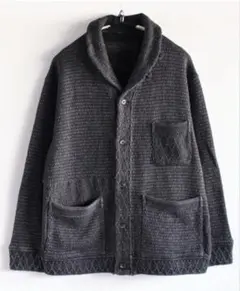 定価66000円 春ニット ポータークラシック　 ダークグレー カーディガン