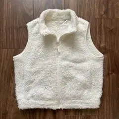 アイボリー フリースベスト ノースリーブ