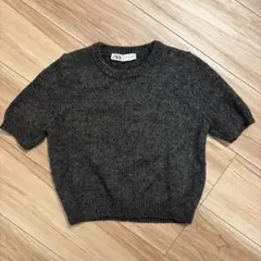 ZARA グレー ニット 半袖セーター S