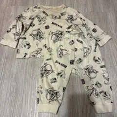 breeze 恐竜柄 長袖ベビーパジャマ 80