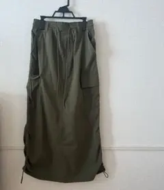 値下げ☆カーゴロングスカート ミリタリー ドロスト付き