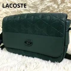 美品✨LACOSTE モノグラム レザーフラップクローズサッチェルバッグ