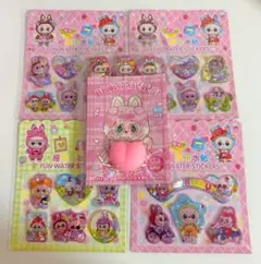 【在庫最後】ラブブウォーターシール　着せ替え　メモ帳　ぷっくりシール　5点