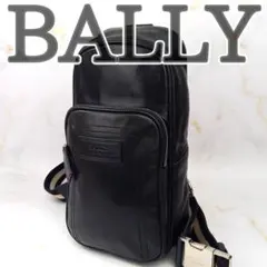 BALLY バリー ボディバッグ トレインスポッティング ロゴ レザー ブラック 美品】BALLY バリー ウエストポーチ ボディバッグ トレイン