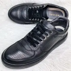 【極美品】REGAL26㌢59LRパンチングレザースニーカー レースアップ　黒