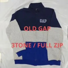 OLD GAP 切替 フルジップ スウェット L 3トーン オールドギャップ