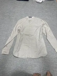 ZARA 長袖シャツ スタンドカラー ベージュ