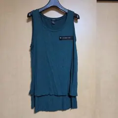 FOREVER 21 ノースリーブ ジップポケット付 グリーン M