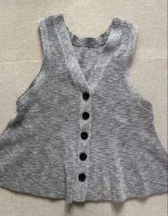 美品♡JEANASIS ペプラムニットベスト グレー FREE