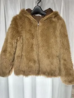 『美品』フェイクファー！フード付きコートジャケット