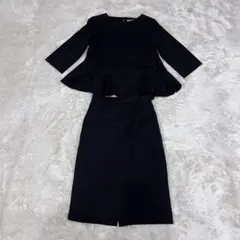 DRESS LAB 黒　ペプラムトップス　タイトスカート 2点　S 定価2万