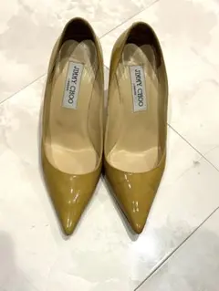 JIMMY CHOO エナメル　パンプス　イエロー　ベージュ　ジミーチュウ　37