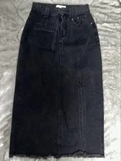 lanan ダークデニム ロングスカート