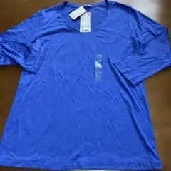 UNIQLO エクストラファインコットン クルーネックT 七分袖 ブルー 未使用