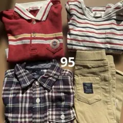 男の子　秋冬　まとめ売り　4点セット　ロンT　シャツ　チノパン