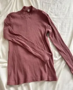 UNIQLO ピンク リブニット Mサイズ 長袖